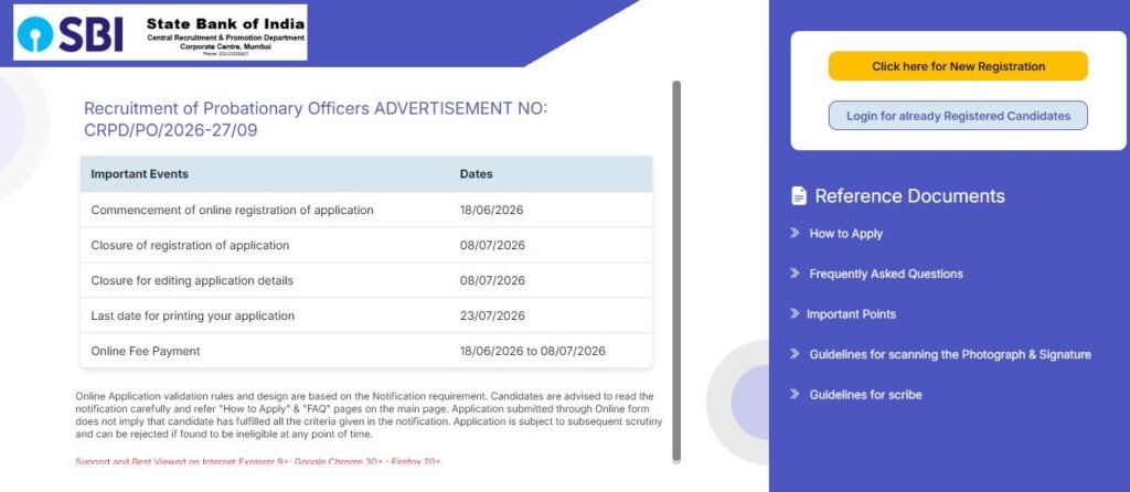 SBI PO Recruitment 2026